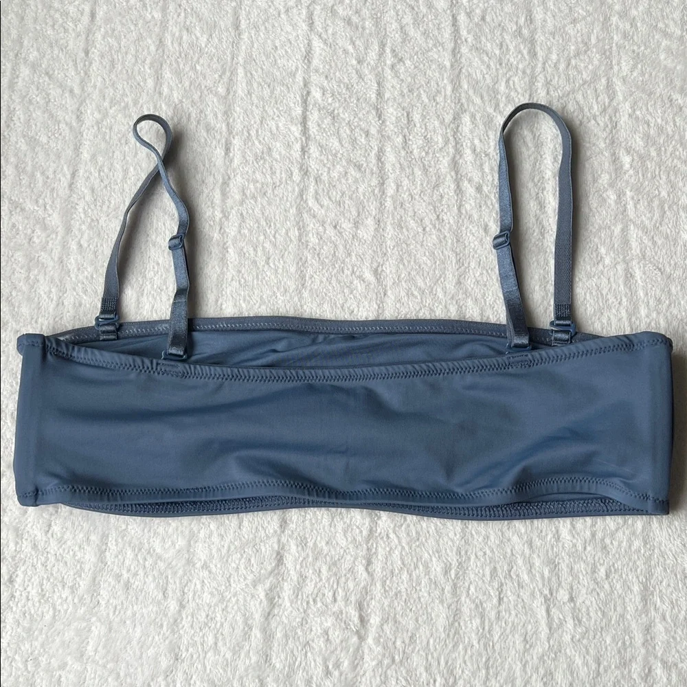 SKIMS Swim Bandeau Bikini Top in Gunmetal Grey